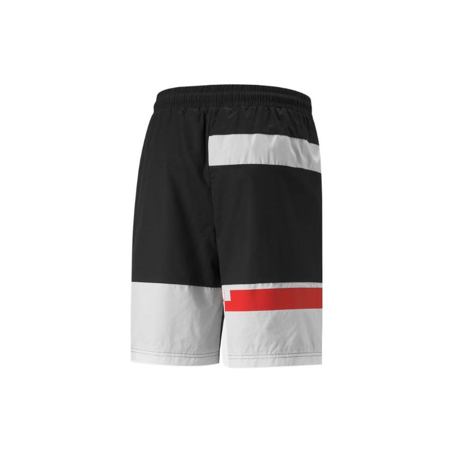 Puma Ferrari Racing Series Solid Color Logo Lace-Up Straight Leg Shorts Men Shorts Black 535127-01