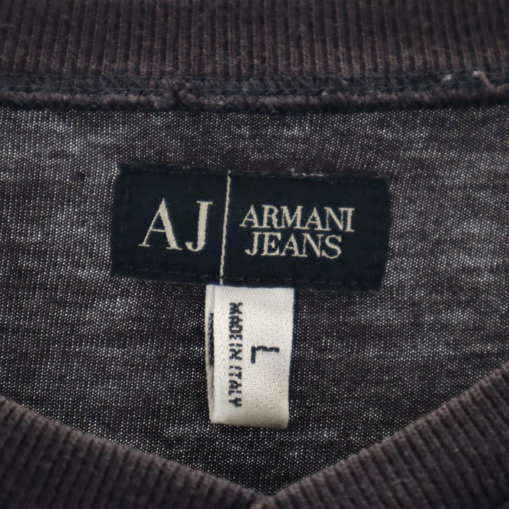 Armani Jeans Made In Italy Short Sleeve V Neck T-shirt L Charcoal Navy Men's Used