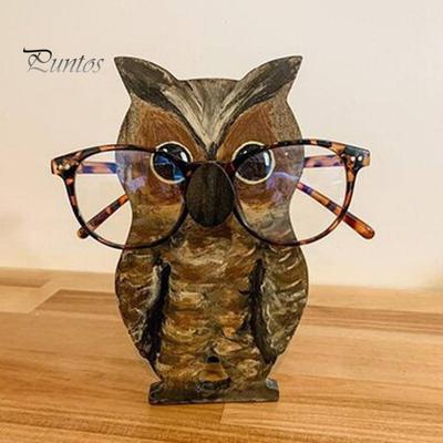 Dřevěný držák na brýle ve tvaru zvířete, ručně vyřezávaný stolní držák na brýle, zvířecí organizér na brýle pro domácí kancelář, školní stůl