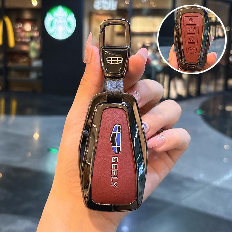 Car Smart Key Cover Case Shell Fob For Geely Coolray X6 X7 Emgrand Global Hawk GX7 Holder KeyChain Protector Accessories