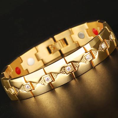 Luxus Goldfarbe 316L Edelstahl Herrenarmband Mode Freundschaftsschmuck 4 in 1 Magnetische Herrenarmbänder am Handgelenk