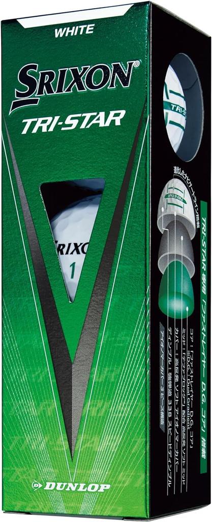 SRIXON TRI-STAR White 2 Dozen Set Golf Balls 24 Balls 2024 Original Cleaning Sheet Set