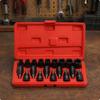 19 Pieces 1/2Inch Drive Bit Socket Set ChromeMolybdenum EStyle Red Storage Case