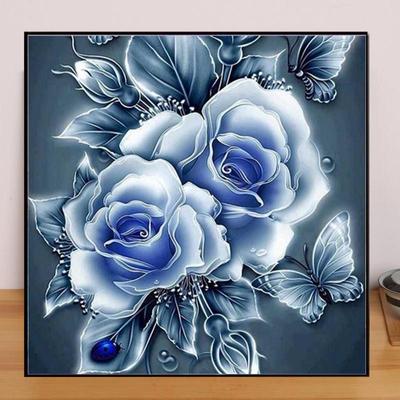 DIY Diamond Painting Blue Flowers Cross Stitch Kit Mosaic Art Diamond Painting Full Circle/Square Diamond Home Decoration