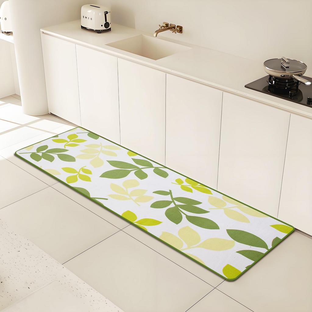 Freely Kitchen Microfiber Mat, Doormat, Washable, Non-Slip, (Leaf Green, 5080cm)