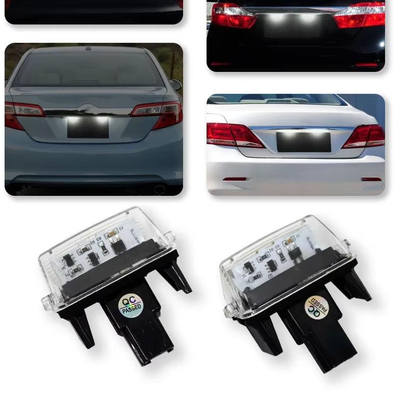 For Toyota Yaris Camry Highlander Prius C Avalon LED License Number Plate Lights Lamp White Light 12V 6000K Toyota Accessories