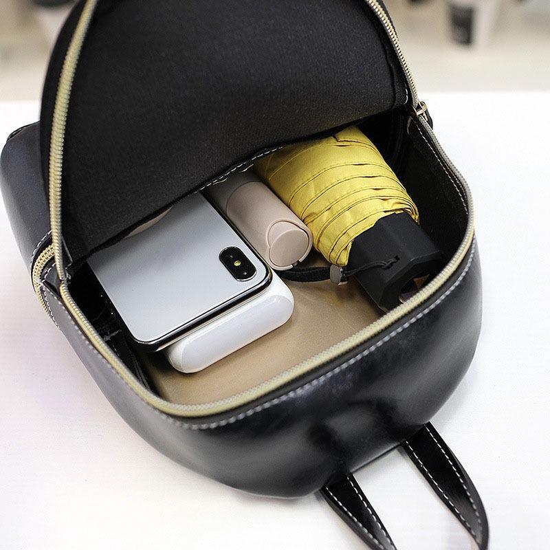 Style Women's Backpack Casual Student Mini Leather Solid Backpack Schoolbag Girls Gift Shoulder Bag