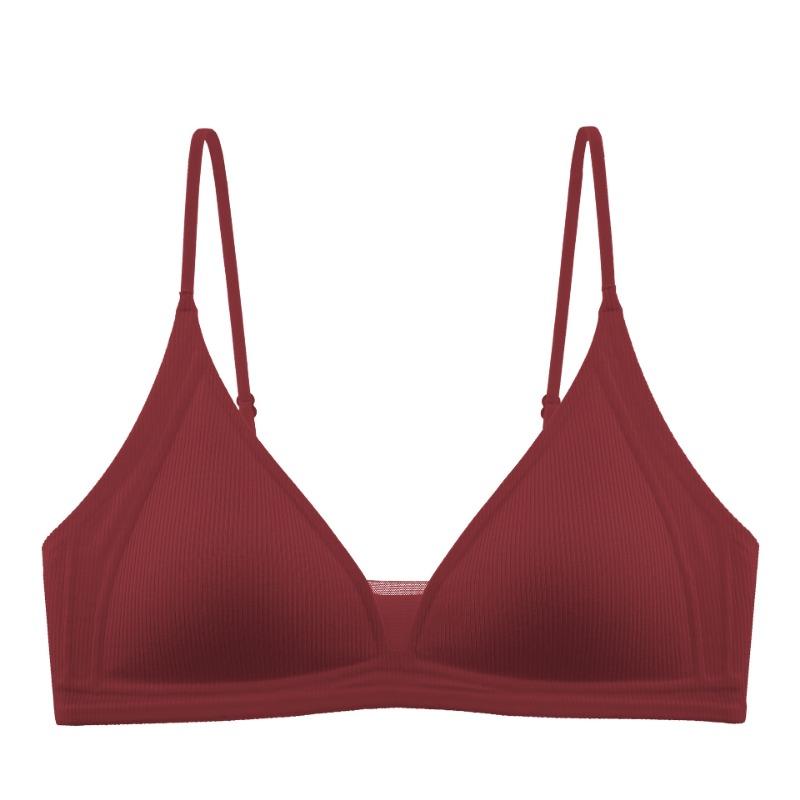 Women Seamless Comfort Bra For Small Bust Natural Gathering Ribbed Lingerie