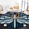 Elegant Blue and White Dragonfly Decorative PlateRound Non-Slip chair mat chair carpet for office Rugs for Office Decor Gift For Valentine's Day Mothe