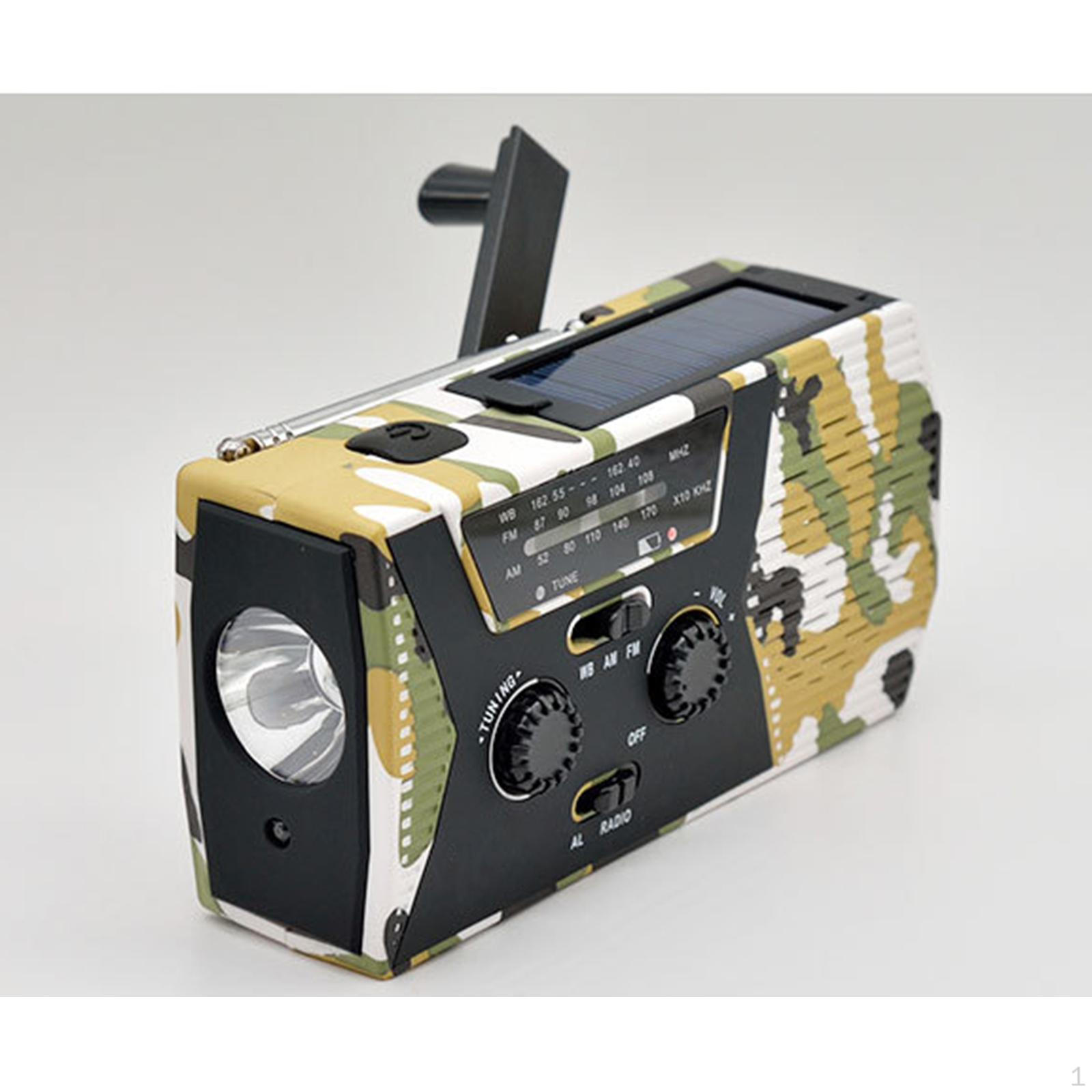 

Solar Hand Crank Radio AM FM Noaa Weather Outdoor Home Emergency Yellow Camo