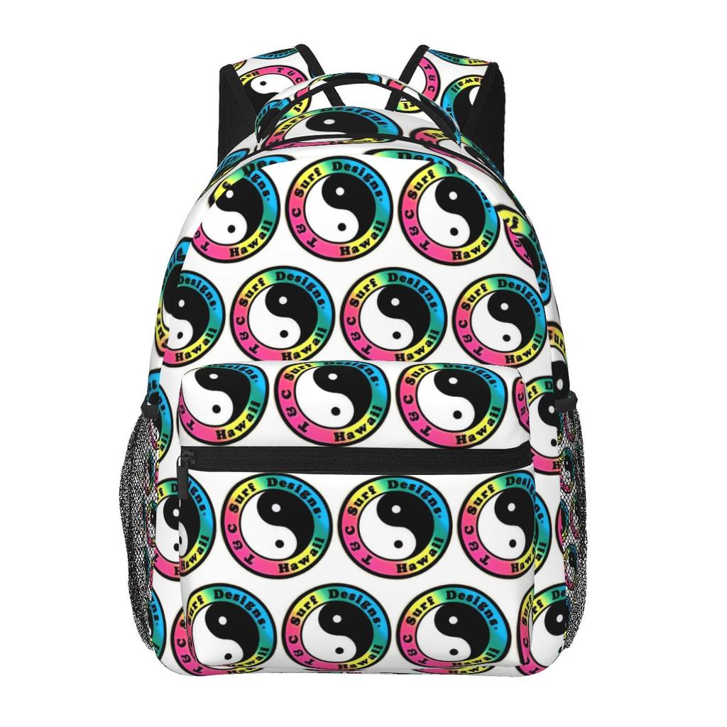 T And C Surf BITE EM BACK Town And Country Surf Hawaii Studentenrucksack Schultasche Tagesrucksack für Männer Frauen Bücherrucksack Umhängetaschen