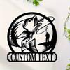 Custom Metal Wall Art Bass Fishing Decor Handcrafted Gift for Patio Porch