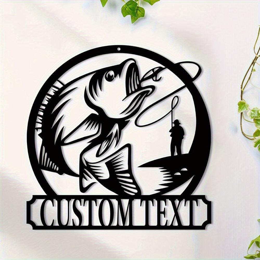 Custom Metal Wall Art Bass Fishing Decor Handcrafted Gift for Patio Porch
