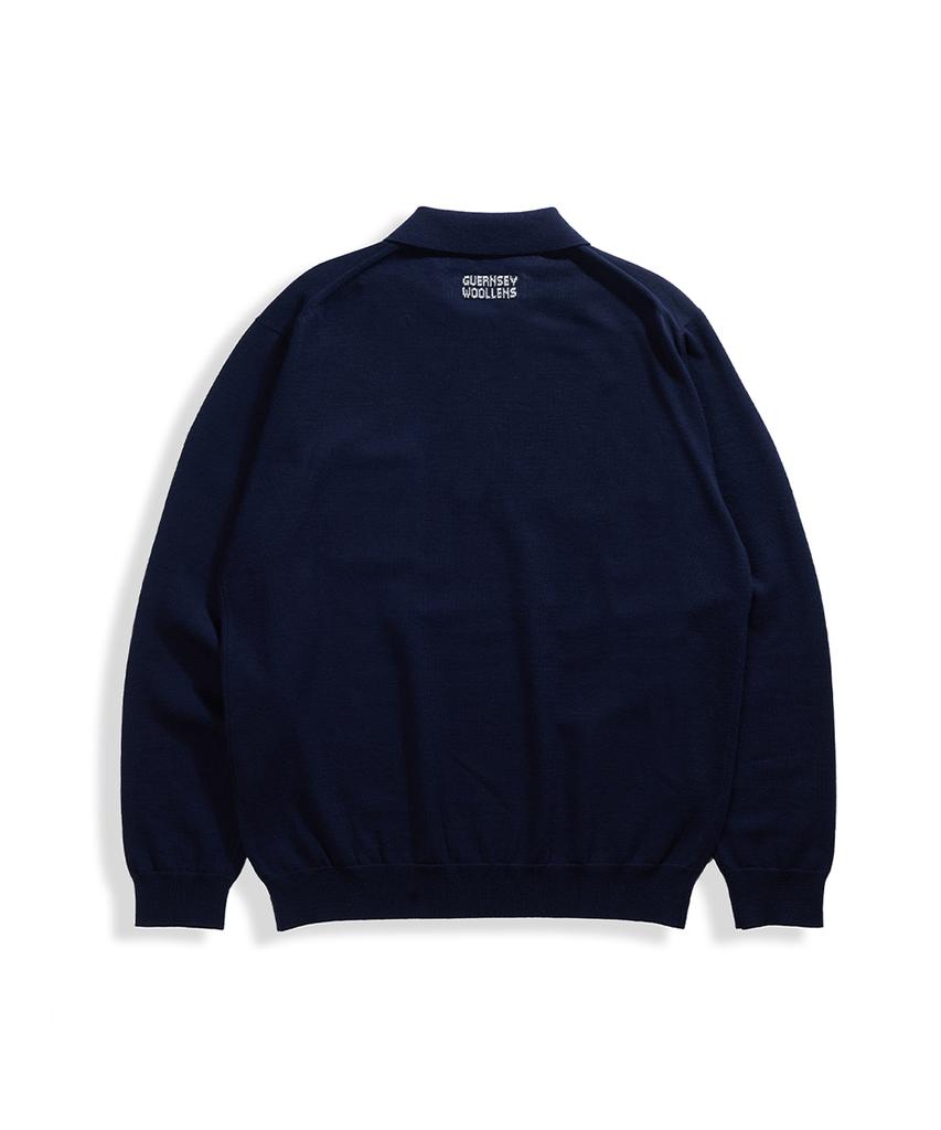 Geonjiulleunseu Cashmere Blend Pocket Collar Knit - Navy