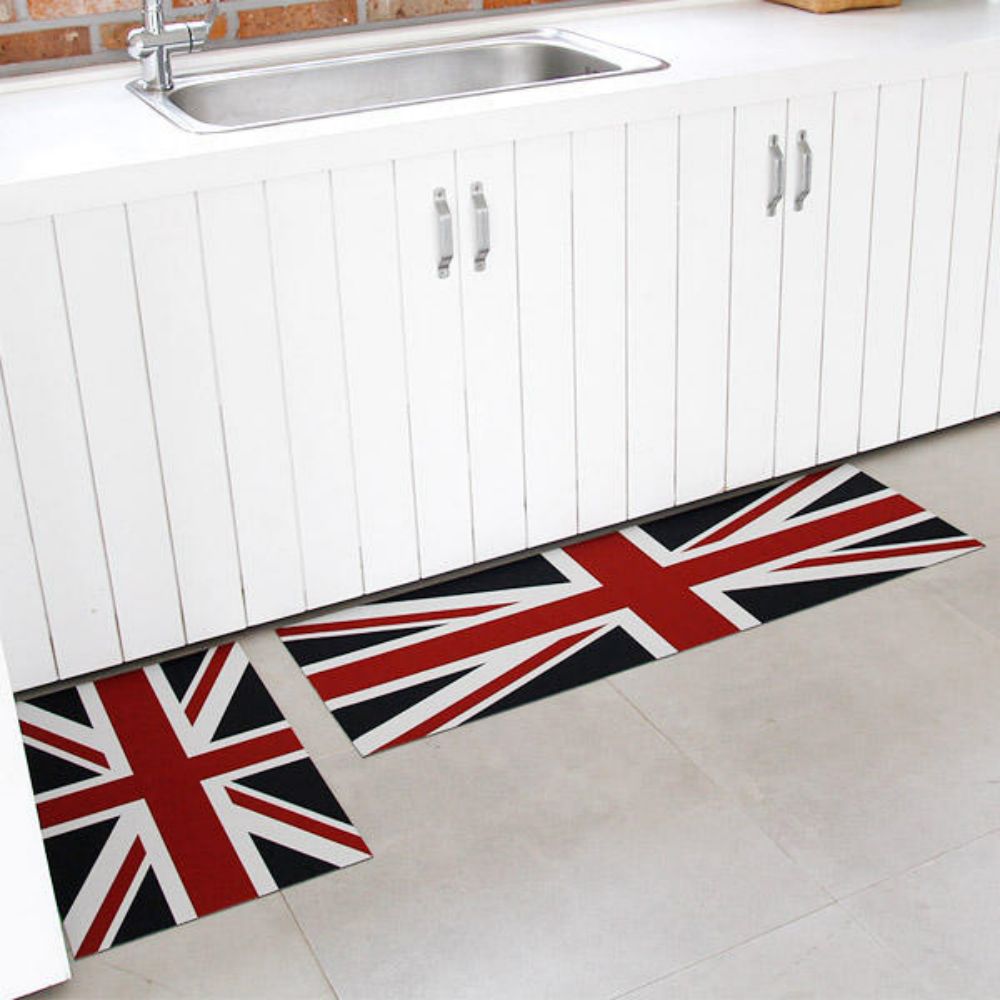 

VIKAMA 1/2 PCS Kitchen Carpet, Vintage British Flag Floor Mat, Entrance Welcome Door Mat, Laundry Room Corridor Carpet 40x60cm 1pc