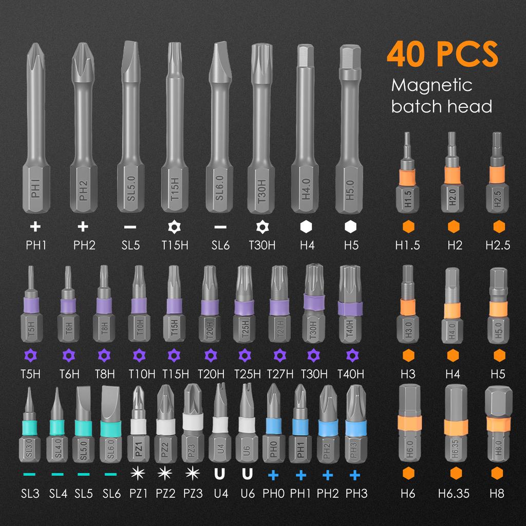 42 in 1 Magnetic Screwdriver Set Multi-functional Ratchet Screwdriver Set Multi Bit Drive Set for Furniture Computer Repair Tool