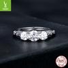 S925 Silver Luxury Mozzarella Diamond Ring, French Classical Pattern Platinum-Plated Ring Jewelry