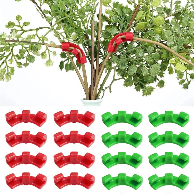 10 pièces Dispositif de pliage de plante Clip tomate en plastique, Clip de fixation anti-pliage de renforcement de branche, Clip de mise en forme de plante horticole pour protection de tige d'oreille