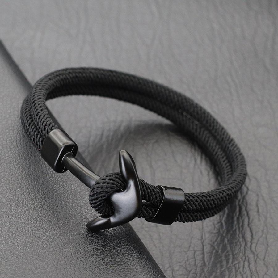 New Men Anchor Bracelet Handcrafted Nautical Rope Bangle With 4mm String Multiple Colors And Sizes Available