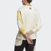 Adidas Originals Trefoil Logo Patchwork Crew Neck Long Sleeve T-Shirt Unisex Tops Yellow HC0338