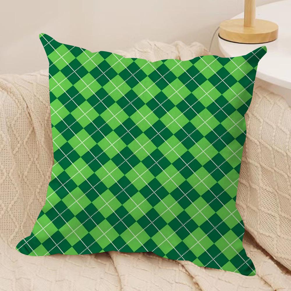 

Happy St Patricks Day Cushion Cover Short plush Doublesided Print Square Throw Pillow Covers Sofa Home Cushion Decor 30x30cm