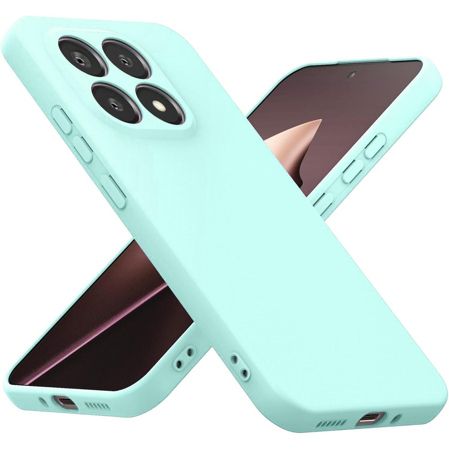 

Мягкий жидкий силиконовый чехол для телефона для Xiaomi 15T / 15T Pro Противоударный чехол Xiaomi 15T светло-зеленый