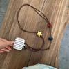 Retro Star Beaded Earphone Lanyard Anti-lost DIY Phone Neck Chain Keyring Cord Hand-woven Phone Lanyard