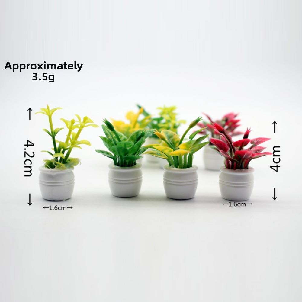5pcs Plastic 1:12 Dollhouse Miniature Plant Green Luo Plant  Outdoor Doll House Model Accessories