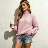 Women's Casual High Neck Long Sleeve Pullover Sweater