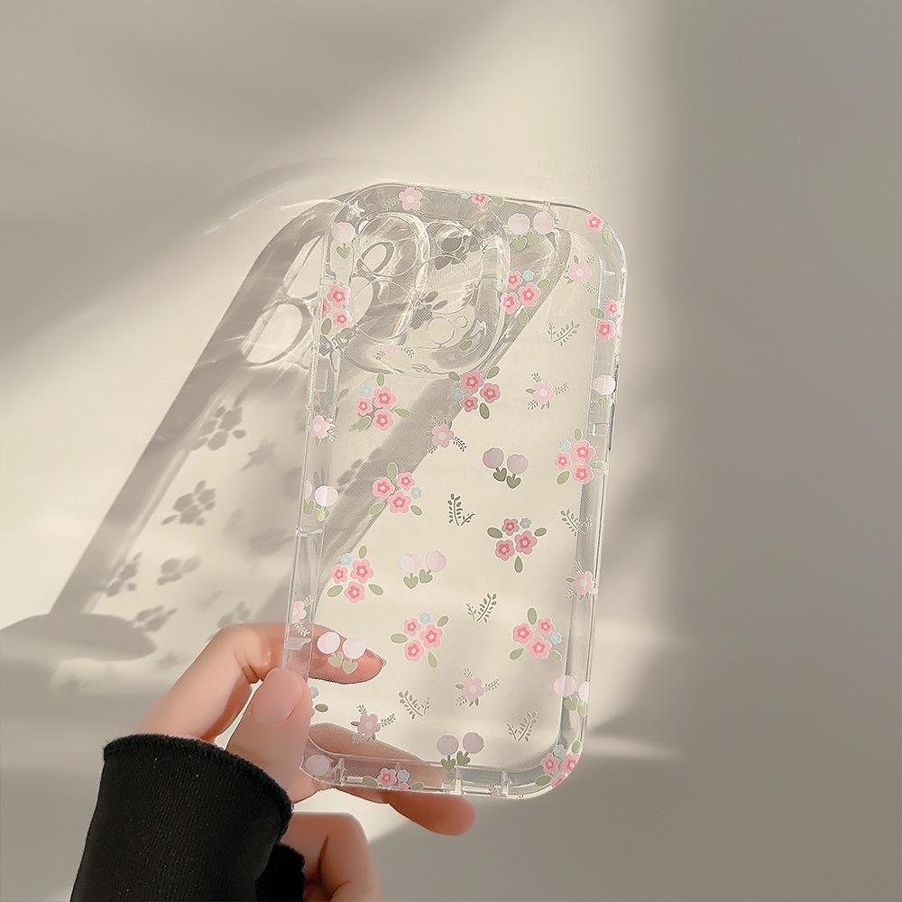 

Дрібні свіжі квіткові мотиви підходять для чохла мобільного телефону Apple 16 Promax IPhone 15 Всеохоплюючий 14/13 Жіночий прозорий 12 15pro