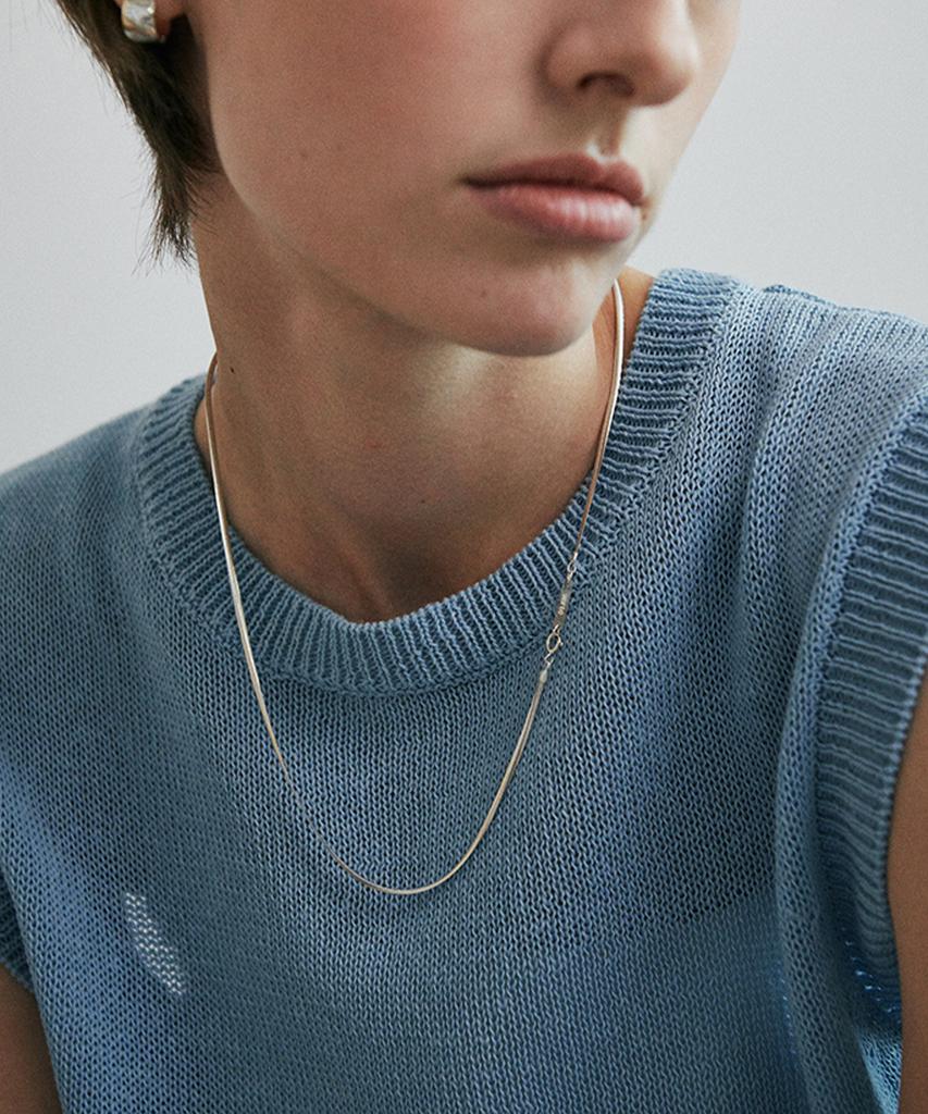 Verte [925 Silver] Un.Silver.161 / Flat Soir Necklace (Long Ver.)