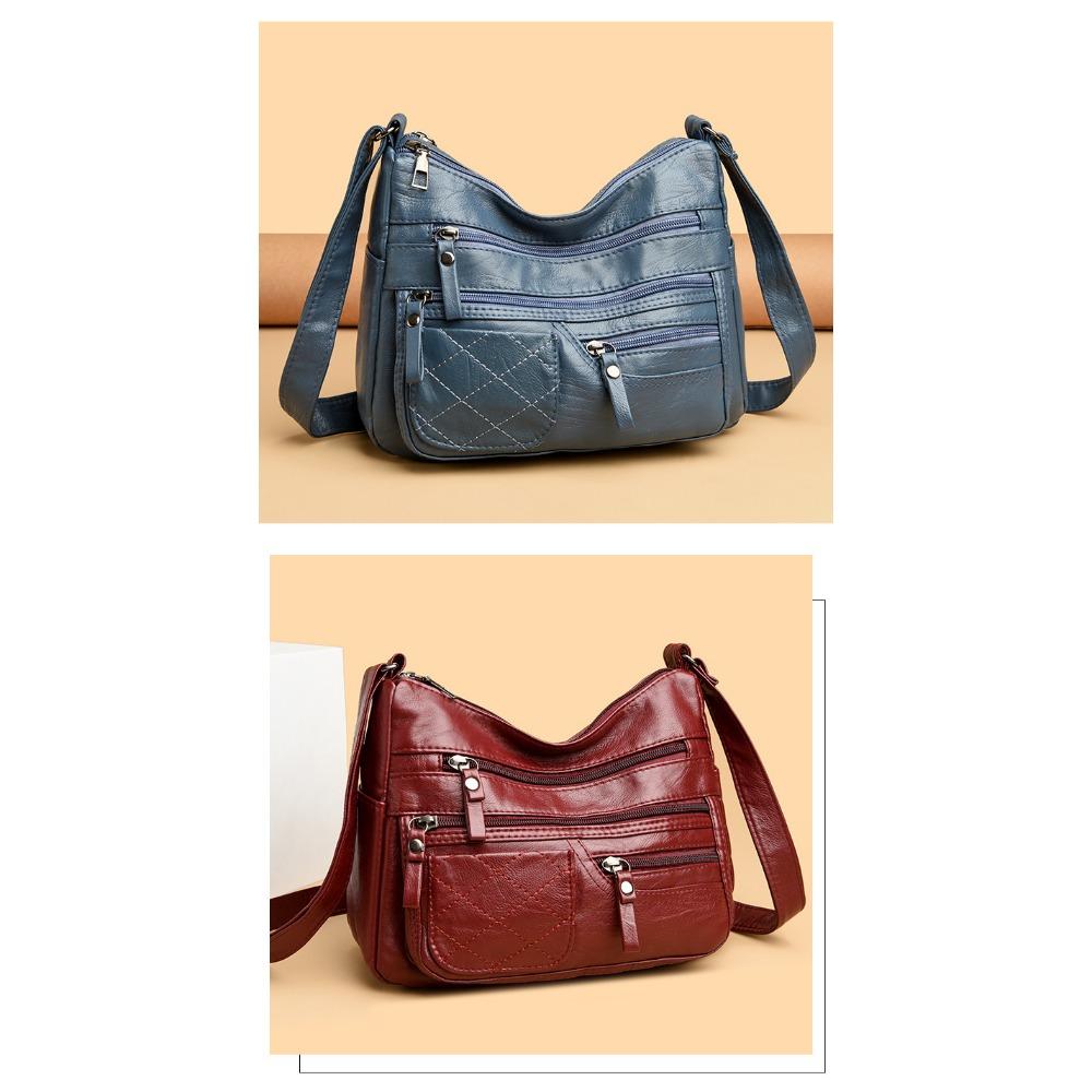 2025 New Soft Leather Bag Women's New Fashion Casual Versatile Temperament Shoulder Messenger Bag