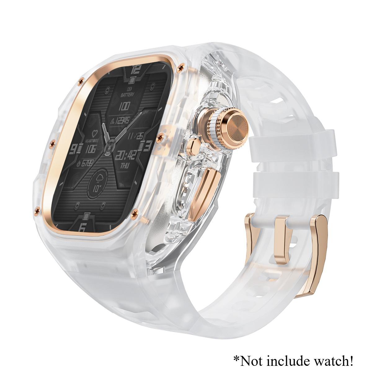 

Розкішний набір для модифікації для Apple Watch Ultra 3 49 мм Спортивний гумовий ремінець для iWatch Series Ultra 2 1 49 мм Корпус «Льодовик» Набір для переоснащення For Ultra 1 49MM