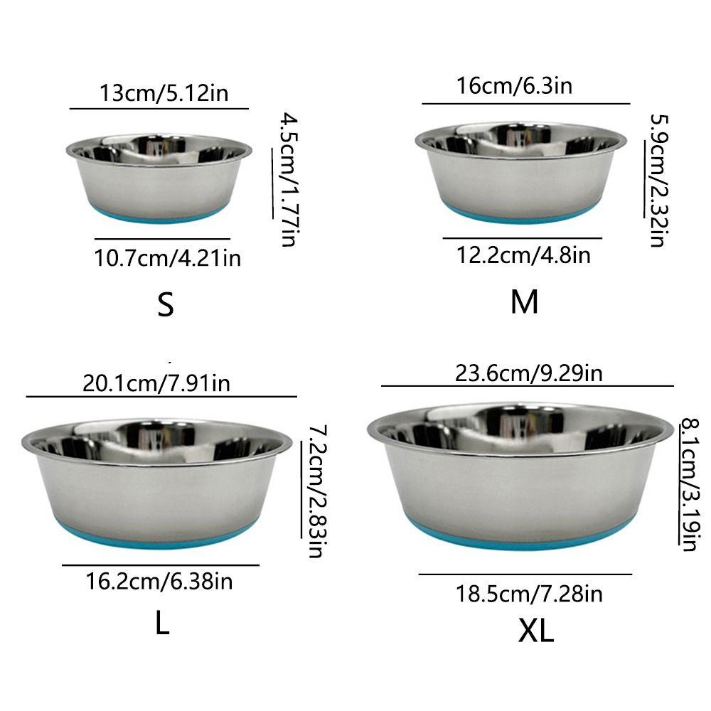 Nonslip Silicone Base Pet Feeders Stainless Steel Dog Basin Practical Dog Bowls  Puppy