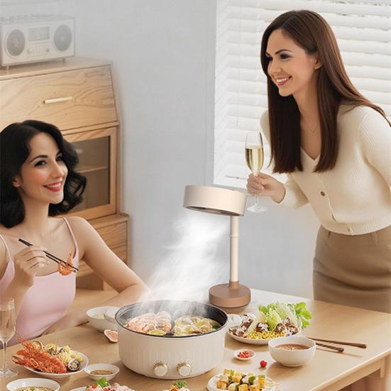 Small Range Hood Air Purifier Fan Quiet Portable Desktop Air Cleaner with 5-Layer Activated Carbon Filter 3-Speed Adjustable Smoke Odor Remover