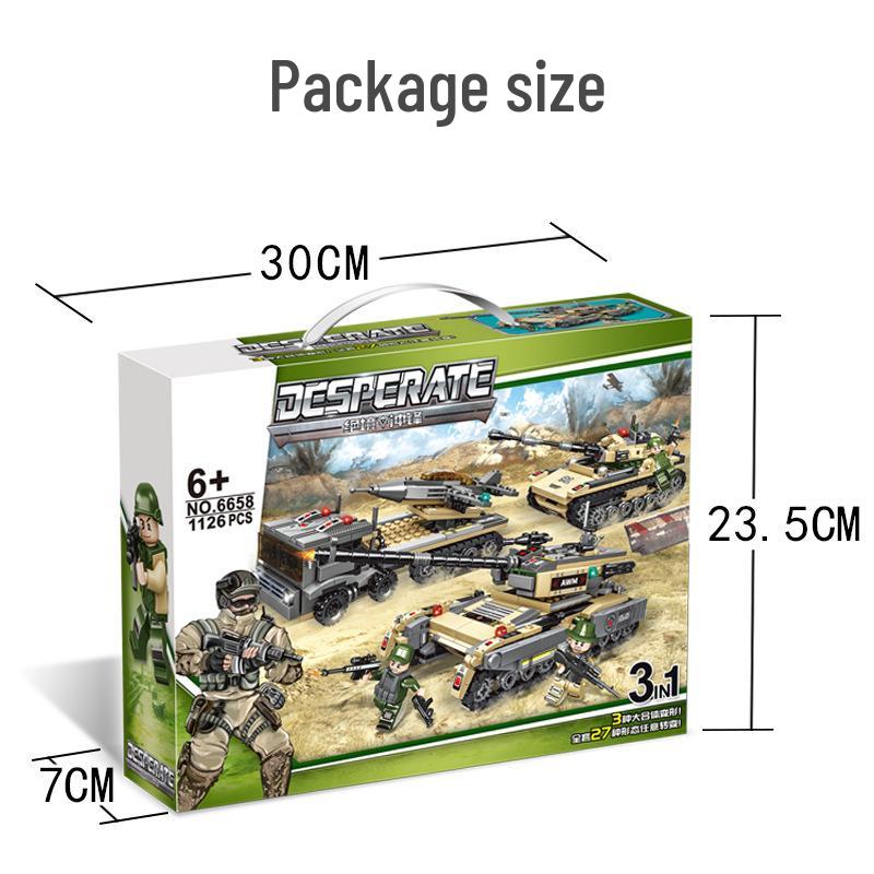 Stavebnice obrněného vozidla kompatibilní s Lego - Sestavení tanku, Perfektní dárek pro kluky, Dodávka po jednom kuse (Model 41036)