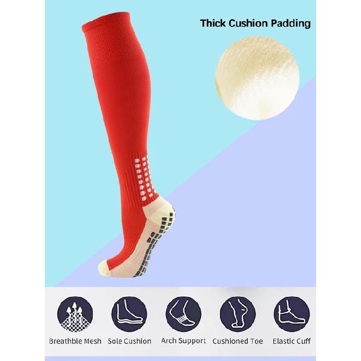 New Long Football Socks Silicone Suction Cup Grip Anti Slip Soccer Socks Sports Men Women Baseball Rugby Socks