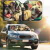 1Pcs French Bulldogs Playful Design Car Windshield Sun Shade, With 4 Free Suction Cups, Easy Installation, For SUVs