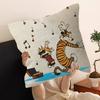 Anime Calvin And Hobbes Cushion Cover Inches Farmhouse Decor Home Throw Pillow Covers For Couch Decorations