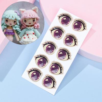 8mm/10mm/12mm/15mm Eye Chips Paper Face Organ Paster Anime Figurine Doll Cartoon Eyes Stickers