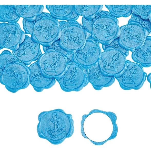 

SUPERDANT Nautical Anchor Wax Stamp Stickers, 50pcs Self Adhesive Seal for Envelope, Invitation, Sailing Lover Gift Wrapping, Waterproof, 30mm Nautical Anchor