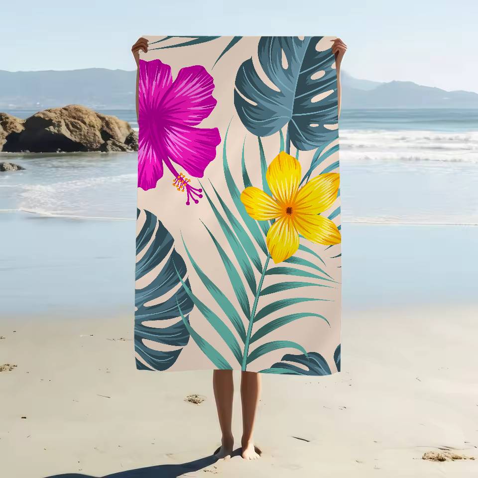 

Tropical Plant Pattern Print Cartoon Beach Towel Cute Kawaii Room Decor Bath Girls Children Hand Towels For Bathroom Shower W30*H60(CM)