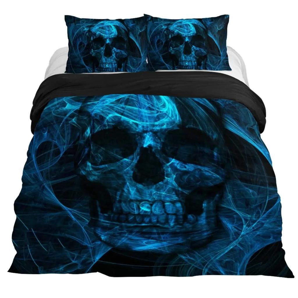 Lucifer Morningstar Satanic Duvet Cover Set Satanic Bedding Set Full Size Queen Size,Gothic Skull Bedspreads Comforter Cover Set