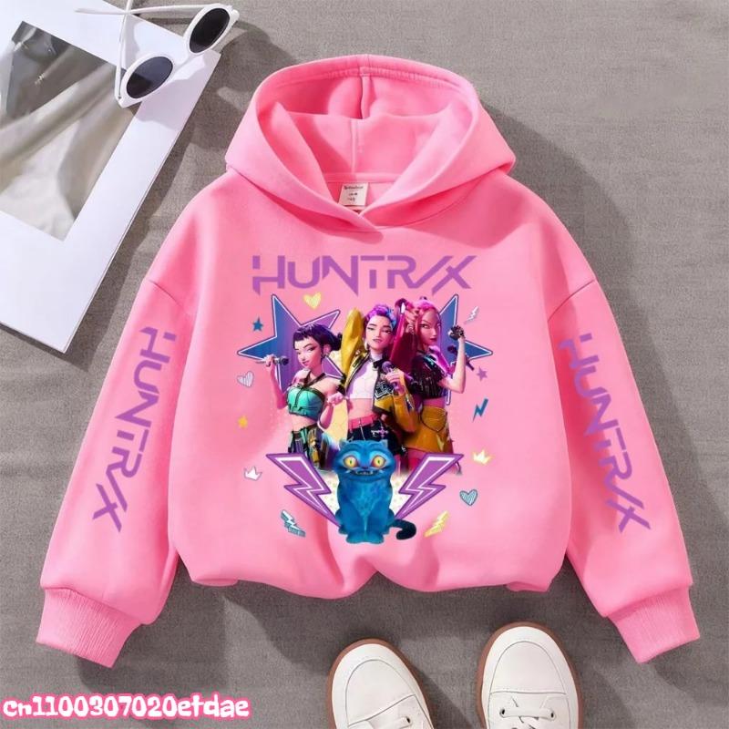 Cartoon Anime Girl Pattern Kids Hoodie Sleeve Printed Hooded Pullover Long Sleeve Sweatshirt Boys Girls Spring Autumn Children