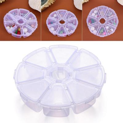 Tool Organizer Beads Nail Art Rhinestones Case 8 Grids Empty Storage Box Jewelry Container