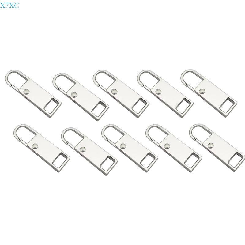 

X7XC 10PCS Metal Zipper Handle Mend Fixer Replacement Zipper Pulls Tab Tages for Backpacks,Jackets,Luggage,Purses,Handbags серебряный