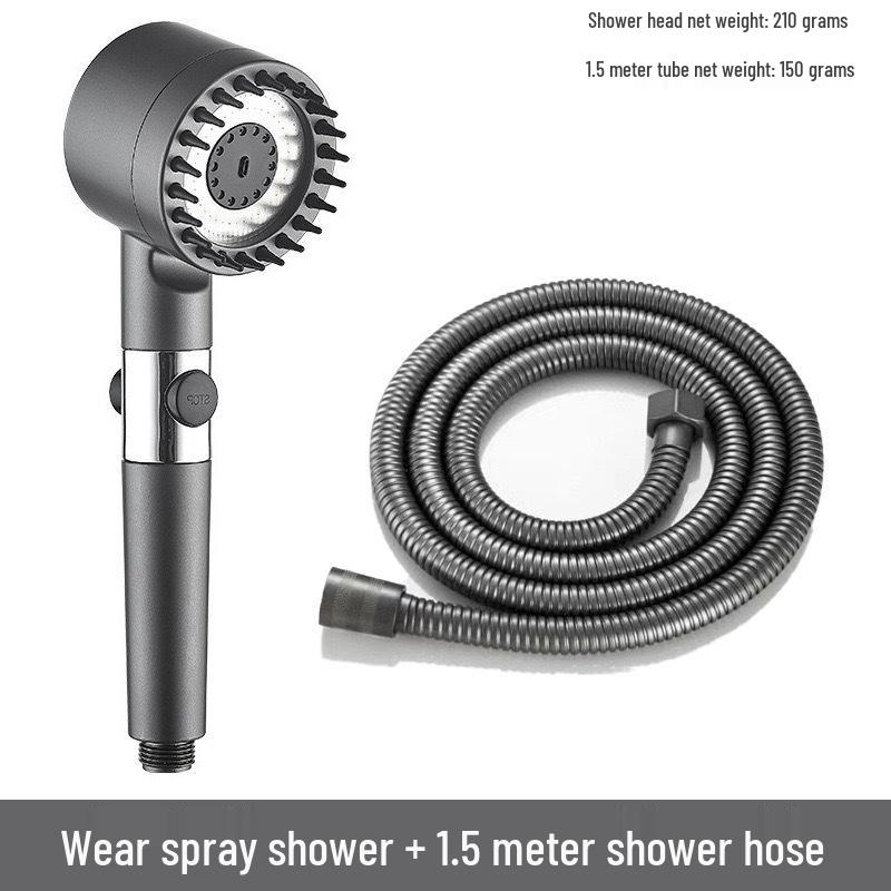 Ultra-High Pressure Massage Shower Head with Spray Booster and Hair Dryer Nozzle