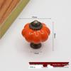 Hand-Painted Pastoral Blue and White Ceramic Pumpkin Drawer Pull