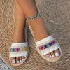 Women's Slippers Outdoor Flat Designer Shoes Women Large Size Bohemian Ethnic Sandals Tassel Beach Slippers Slides Women