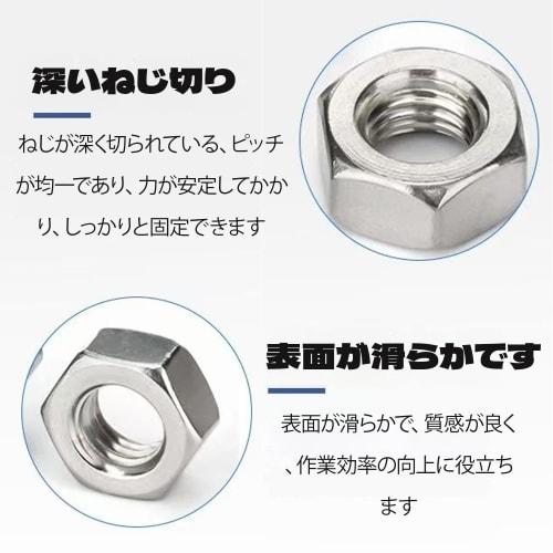 BOJIDO Stainless Steel Hex Lock Nuts, 304 Stainless Steel, M6, 5mm Height, 10mm Width, Pack of 20, DIN934